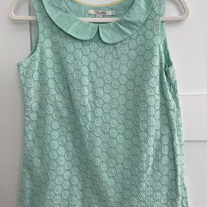Boden Peter Pan collar spring sleeveless shirt